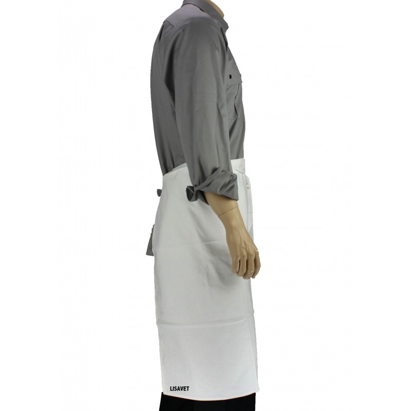 Tablier de cuisine sans bavette professionnel blanc 100% coton mixte cuisine  hôtel restaurant restauration, VP302